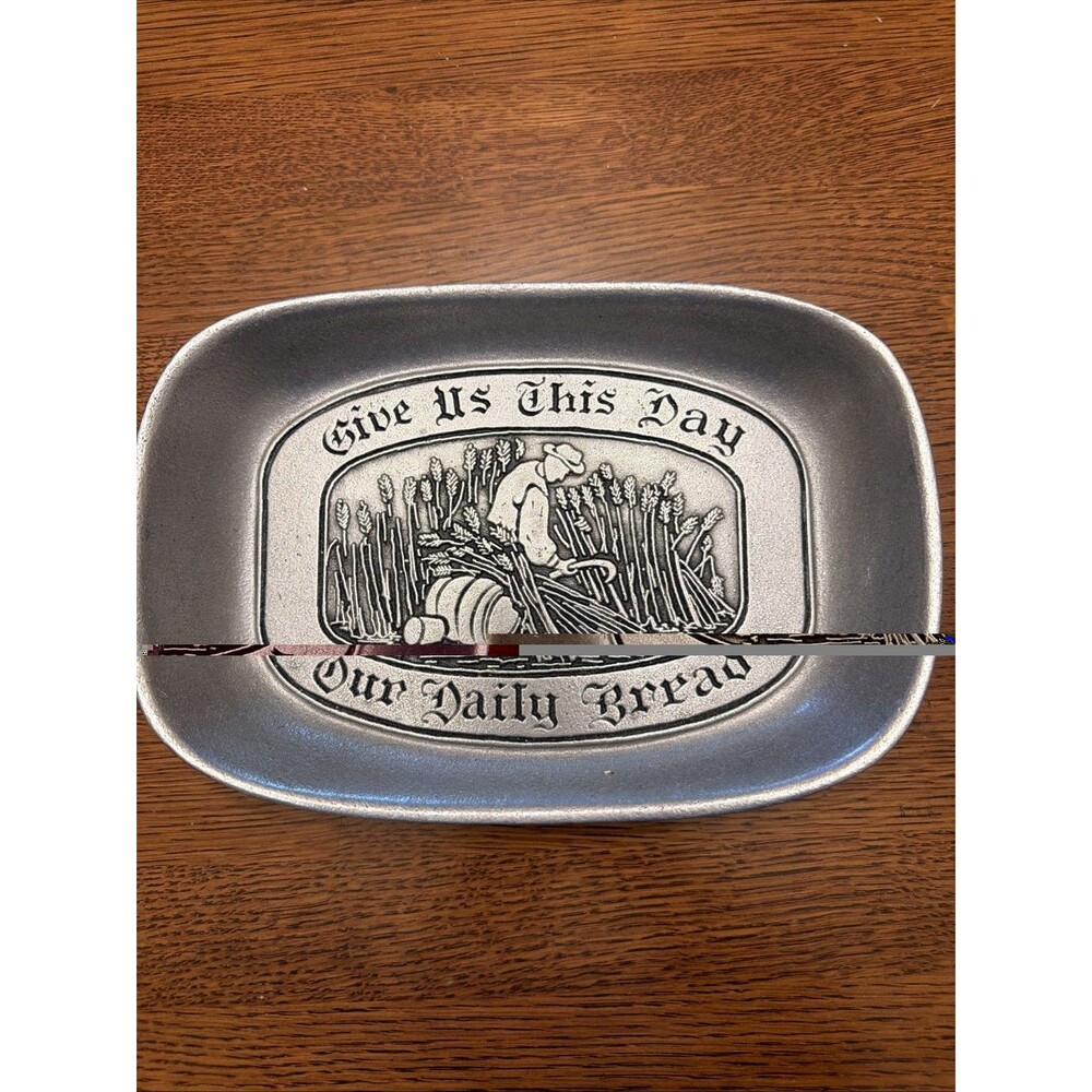 Give Us This Day Our Daily Bread Pewter Plate, Vintage Wilton Columbia Pa.